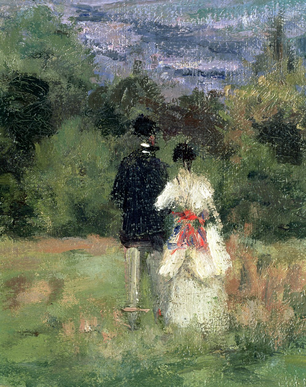 Louveciennes, Detail der Liebenden von Camille Jacob Pissarro