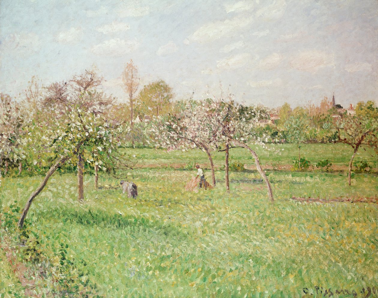 Apfelbäume in Gragny, Nachmittagssonne, 1900 von Camille Jacob Pissarro