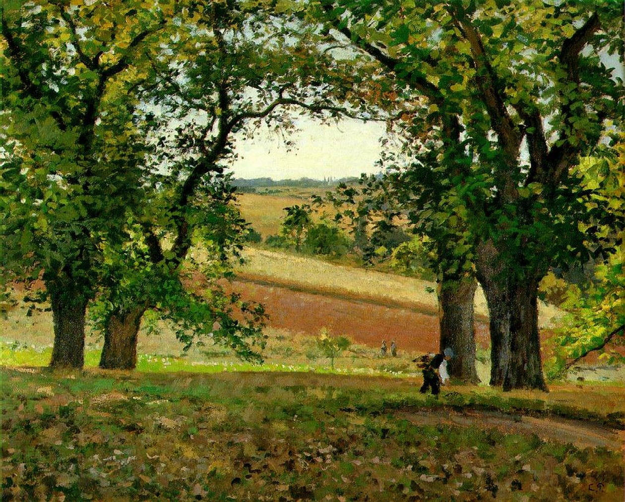 Kastanienbäume in Osny, ca. 1873 von Camille Jacob Pissarro