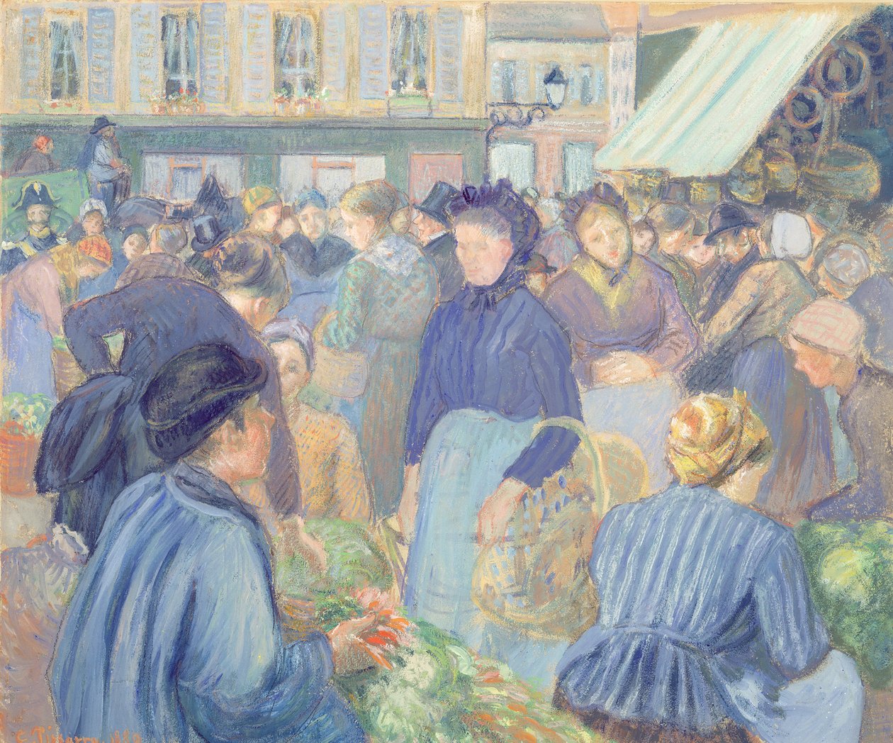 Le Marché de Gisors, 1889 von Camille Jacob Pissarro