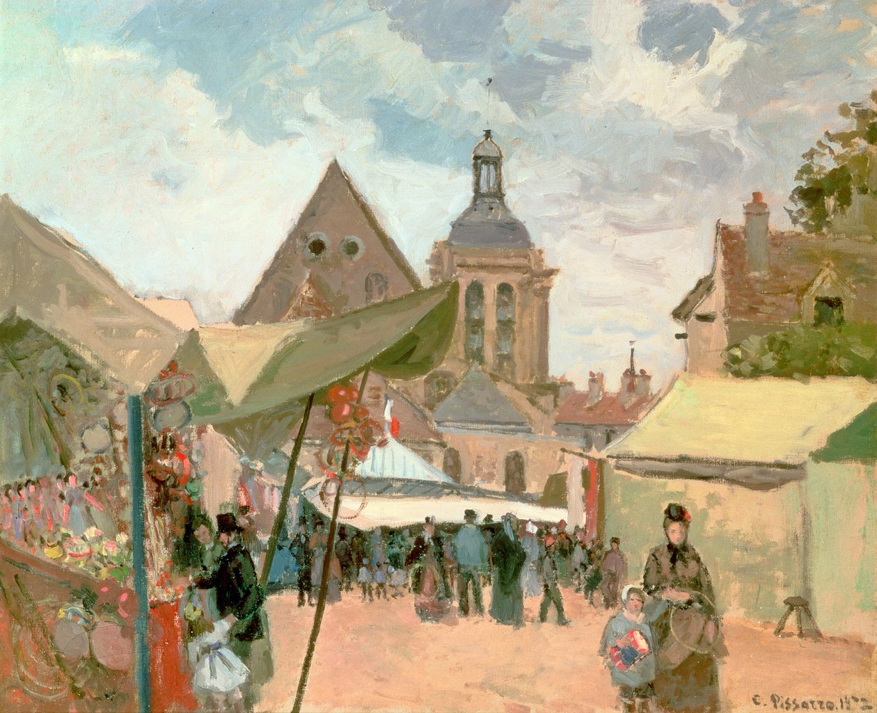 Septemberfest, Pontoise, 1872 von Camille Jacob Pissarro