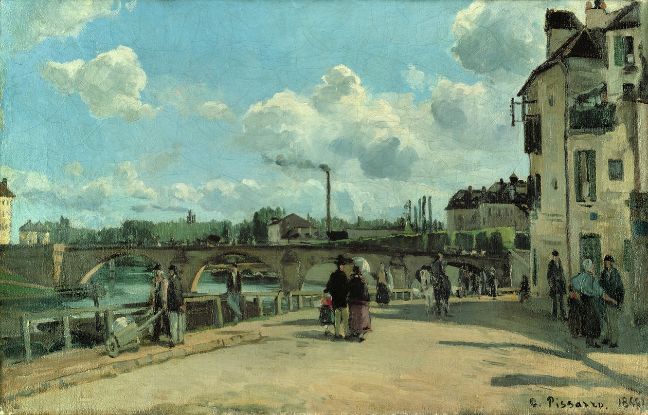 Ansicht von Pontoise: Quai au Pothuis, 1868 von Camille Jacob Pissarro