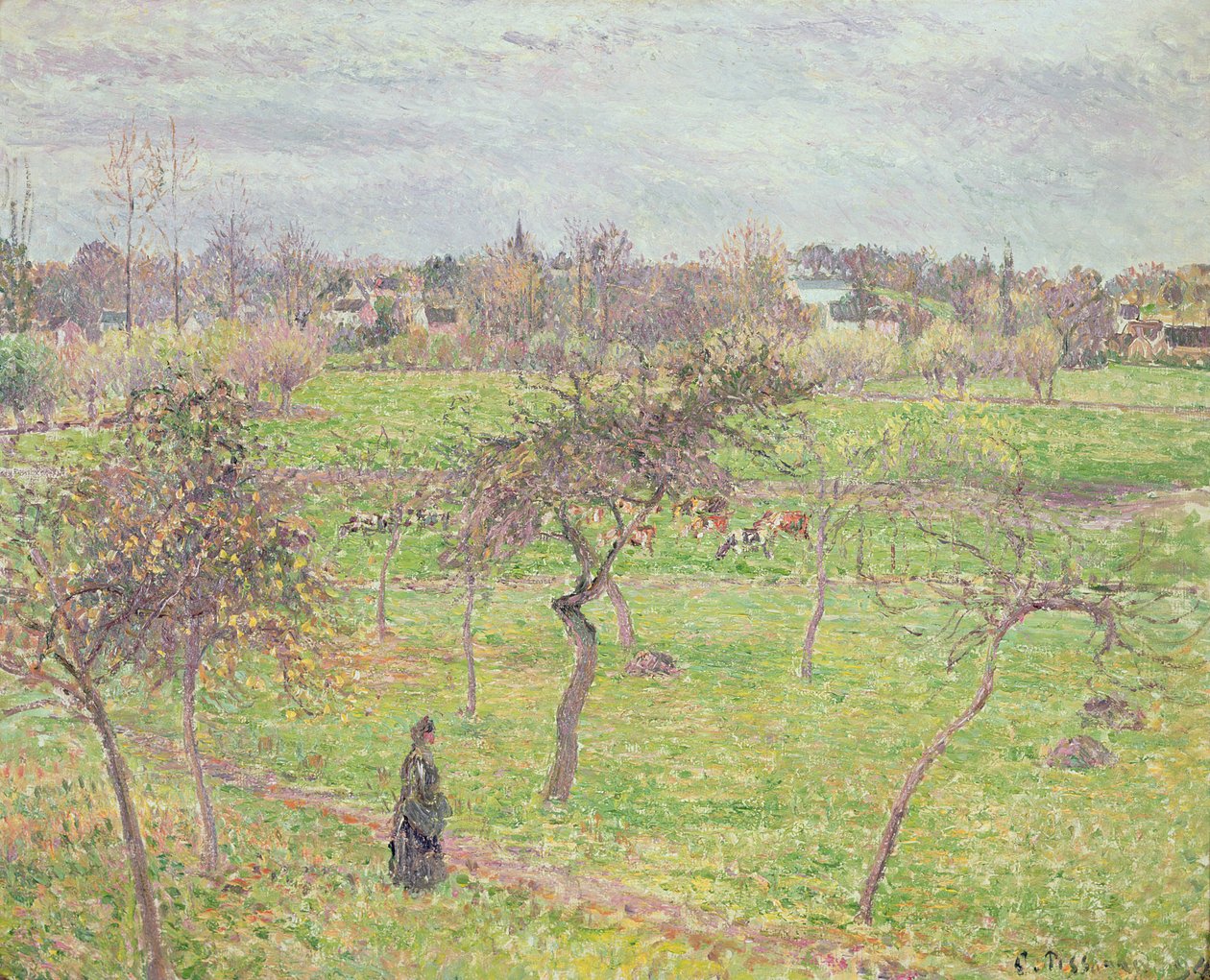 Apfelbäume auf einer Wiese bei Eragny, 1894 von Camille Jacob Pissarro