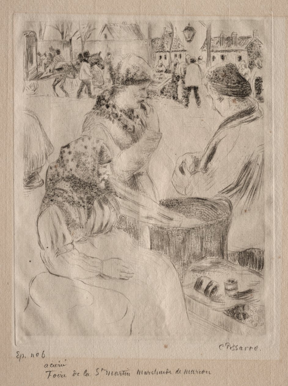 Kastanienverkäufer, 1878 von Camille Jacob Pissarro