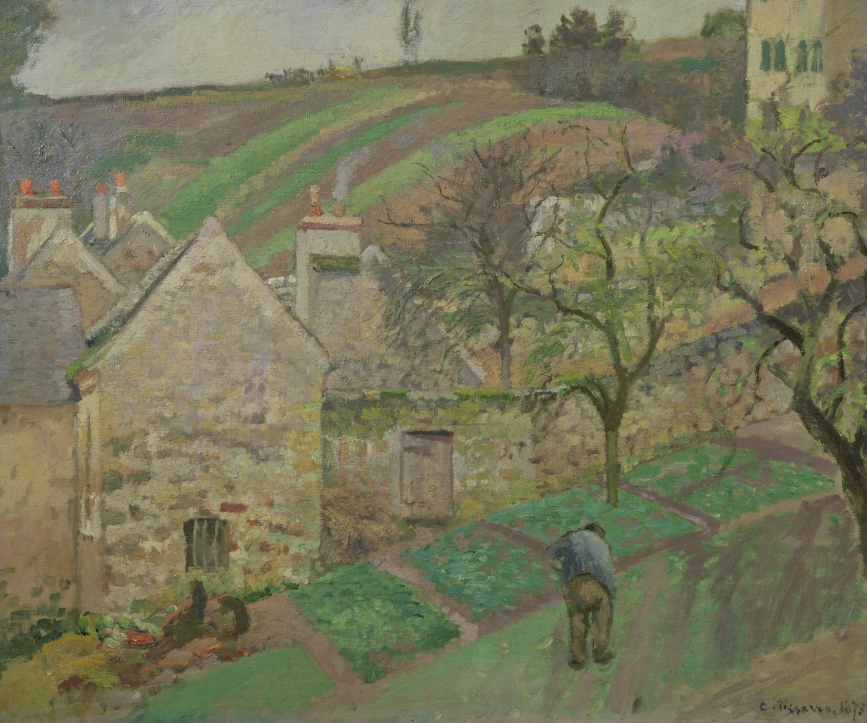 Hügel des Hermitage, Pontoise, 1873 von Camille Jacob Pissarro