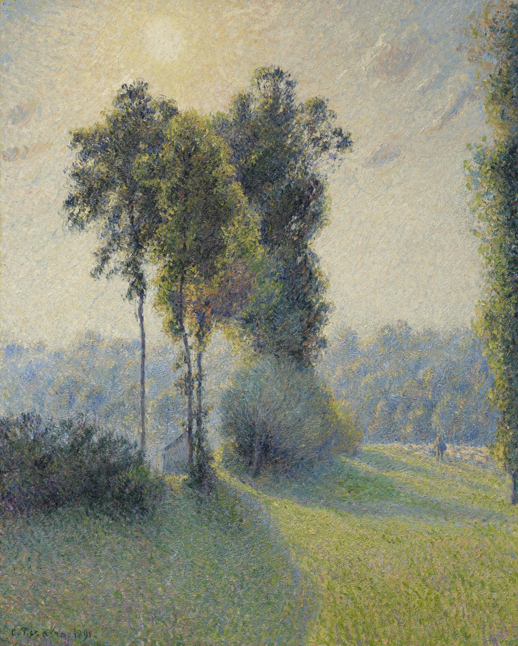 Landschaft bei Saint-Charles, nahe Gisors, Sonnenuntergang, 1891 von Camille Jacob Pissarro