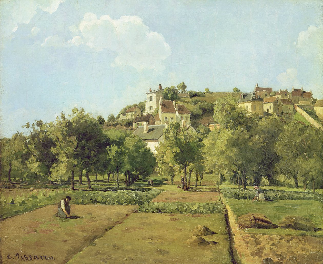 Pontoise, oder Die Gärten der Eremitage, Pontoise, 1867 von Camille Jacob Pissarro