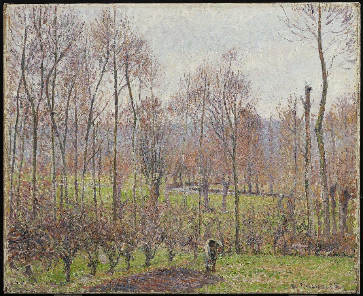 Pappeln, graues Wetter, Eragny von Camille Jacob Pissarro