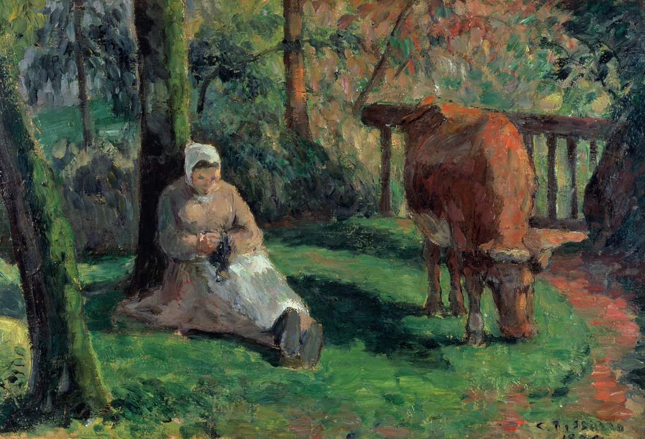 Hirtin, Montfoucault, 1875 von Camille Jacob Pissarro