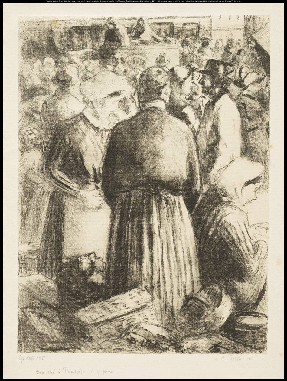 Der Markt in Pontoise, ca. 1895 von Camille Jacob Pissarro