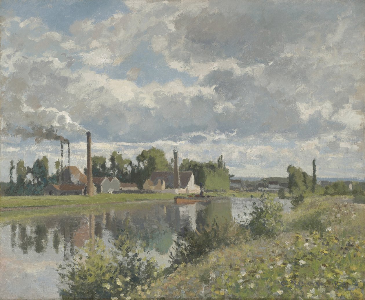 Der Fluss Oise bei Pontoise, 1873 von Camille Jacob Pissarro