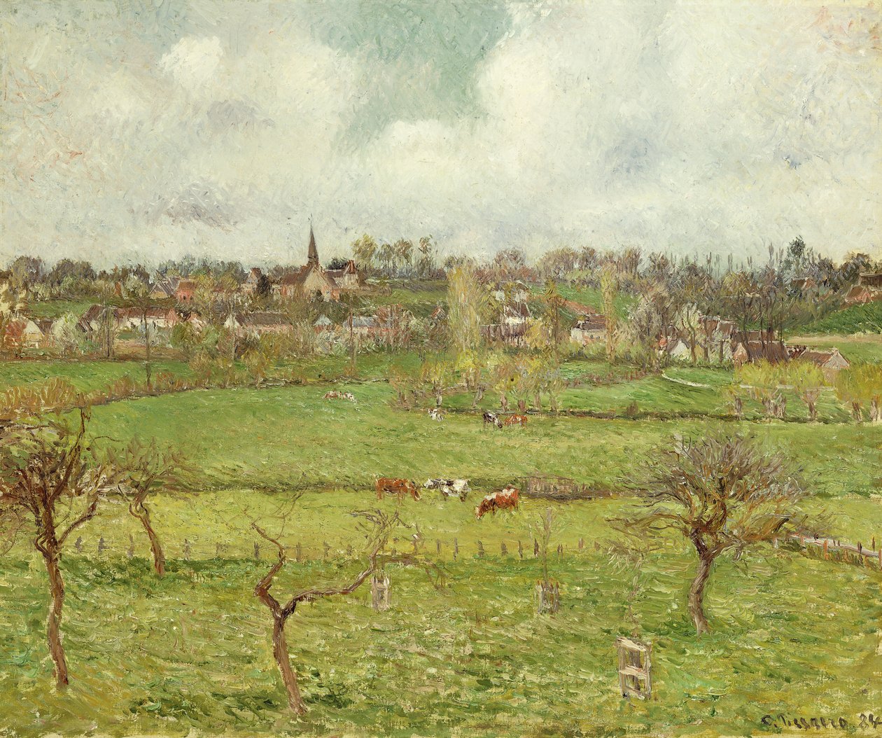 Ansicht von Bazincourt; Vue de Bazincourt, 1884 von Camille Jacob Pissarro