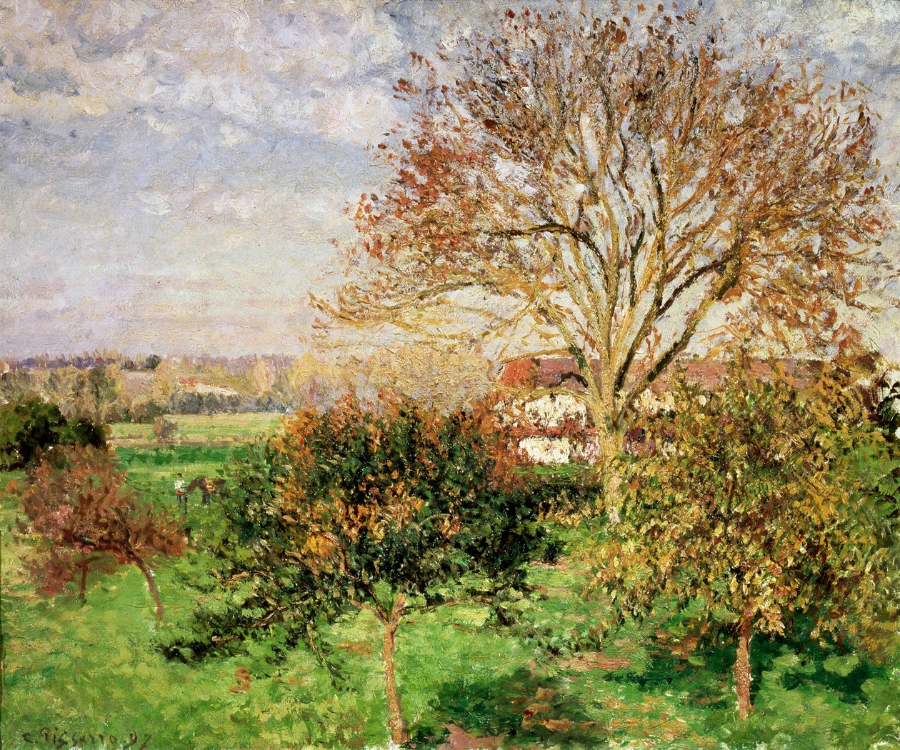Herbstmorgen in Éragny, 1897 von Camille Jacob Pissarro