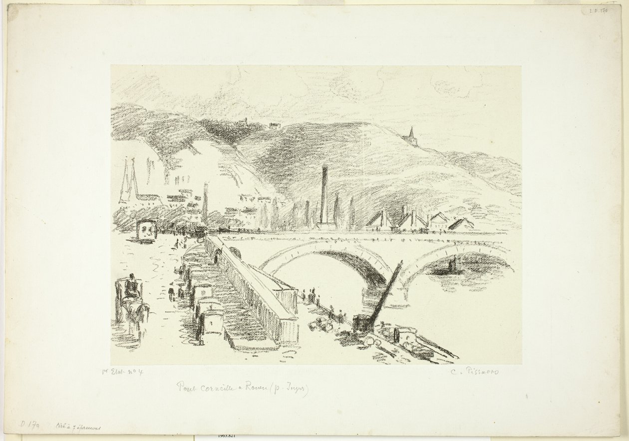Brücke in Rouen: Pont Corneille von Camille Pissarro