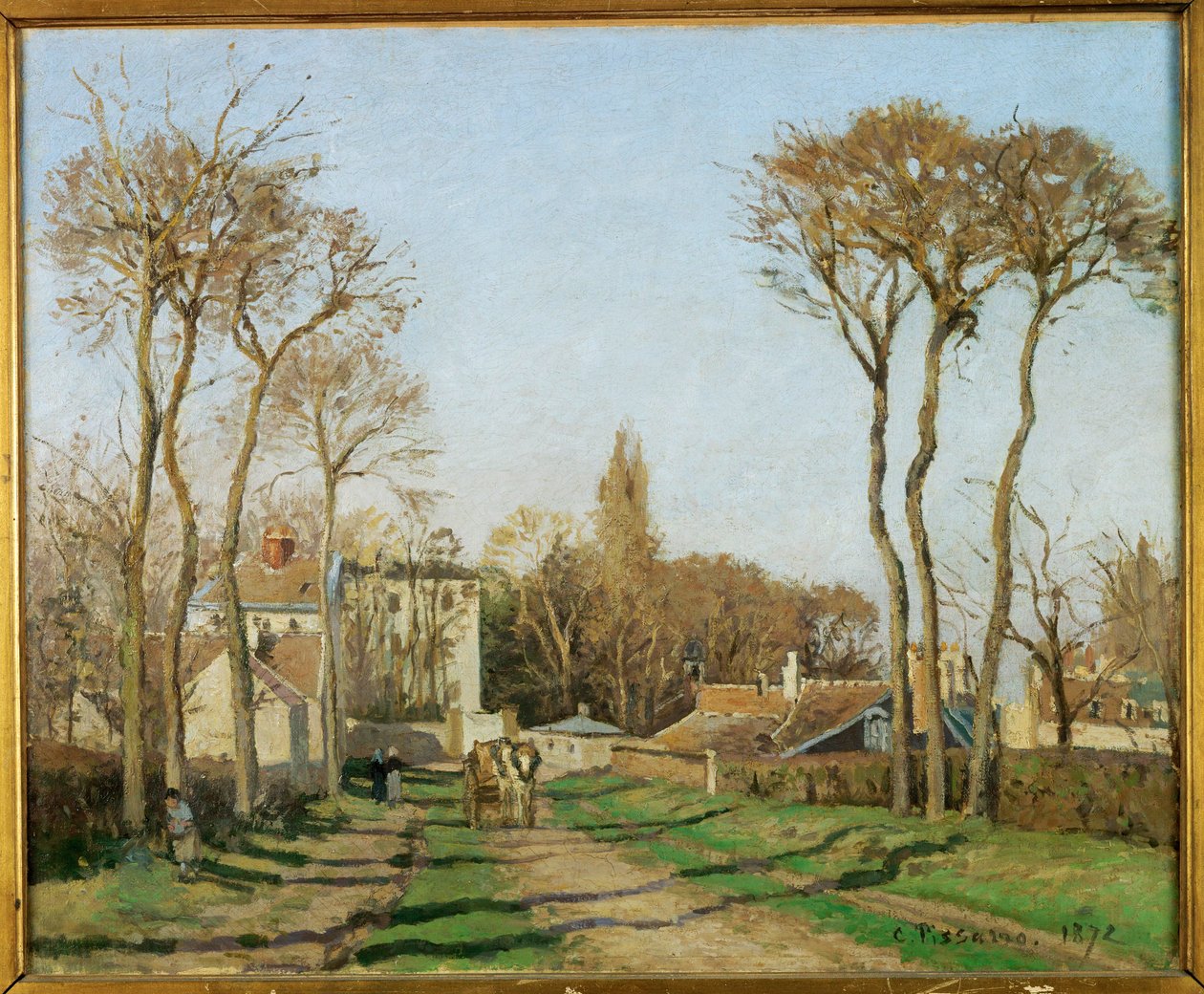 Eingang des Dorfes Voisins, Yvelines von Camille Pissarro