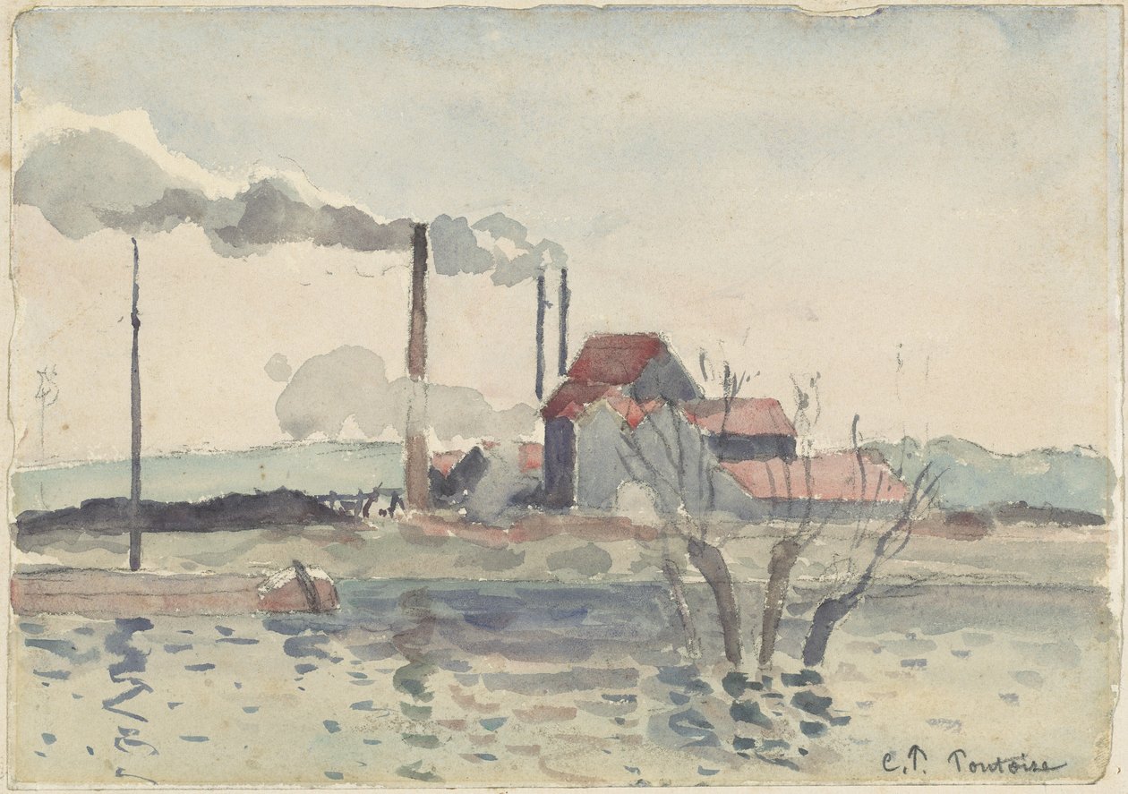 Fabrik an der Oise in Pontoise von Camille Pissarro