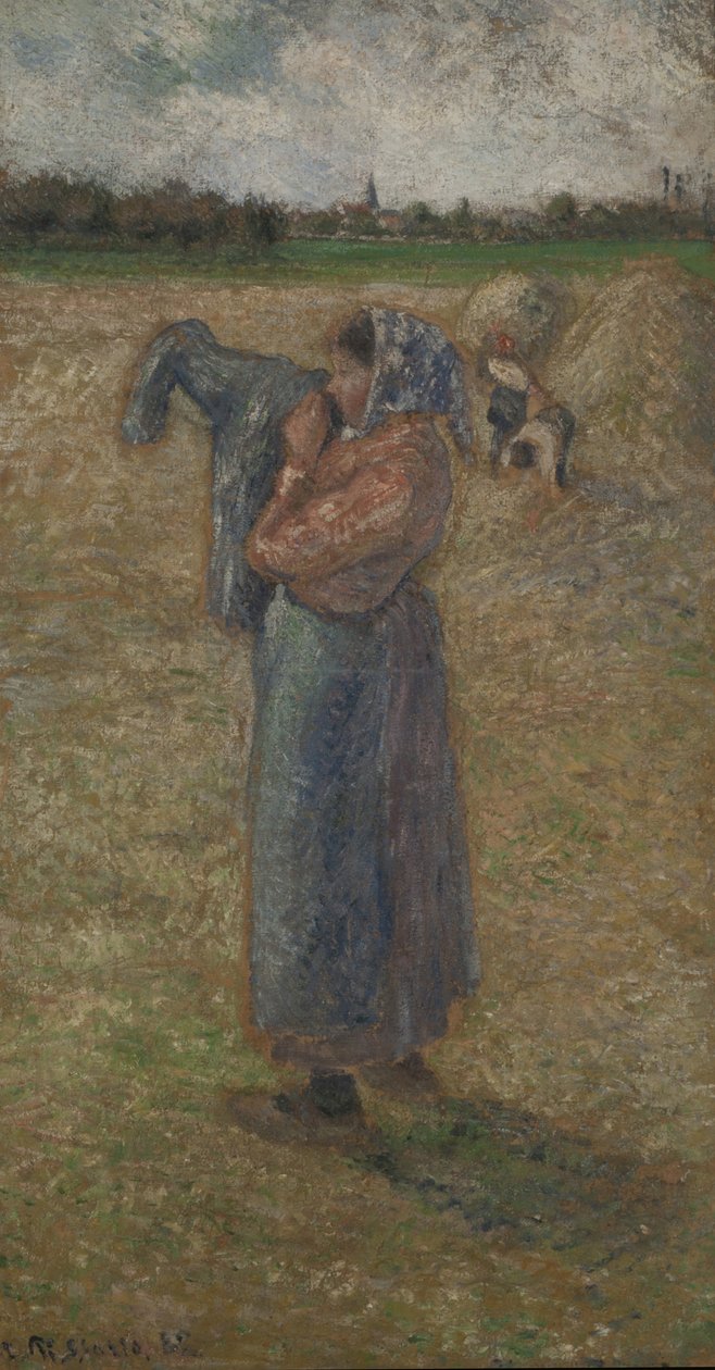 Frau auf dem Feld von Camille Pissarro