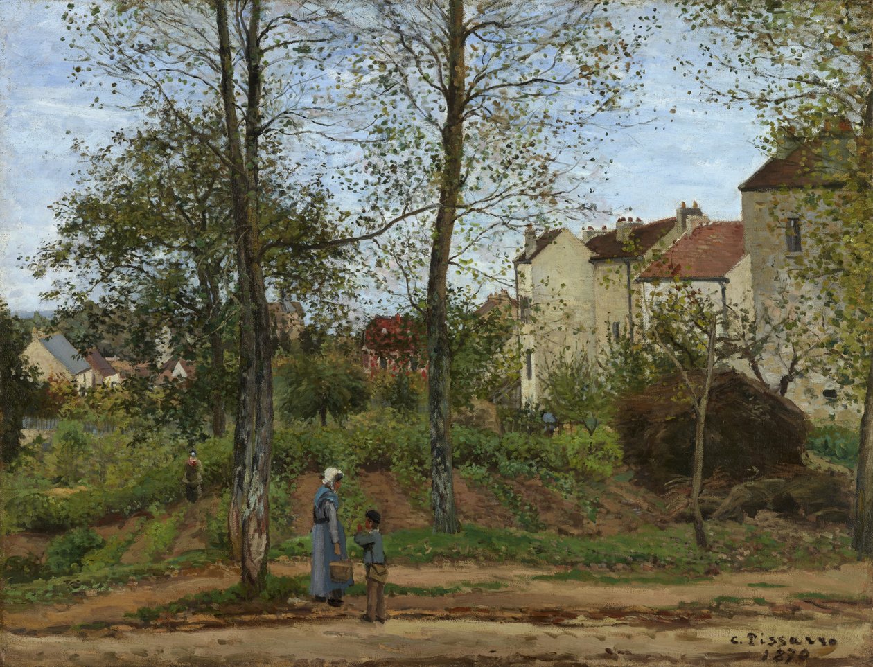 Häuser in Bougival (Herbst) von Camille Pissarro