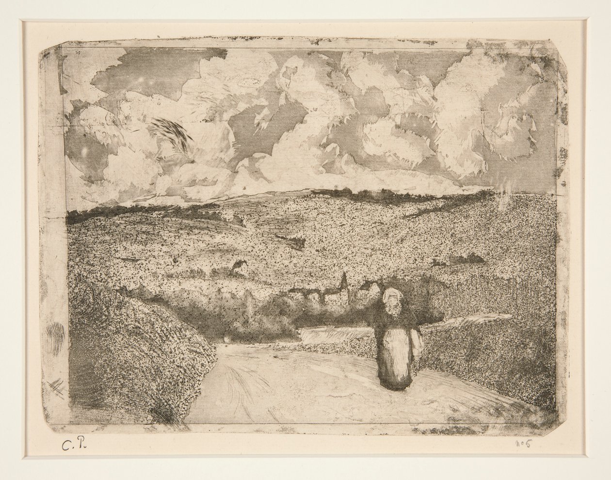 Die Frau auf der Straße von Camille Pissarro