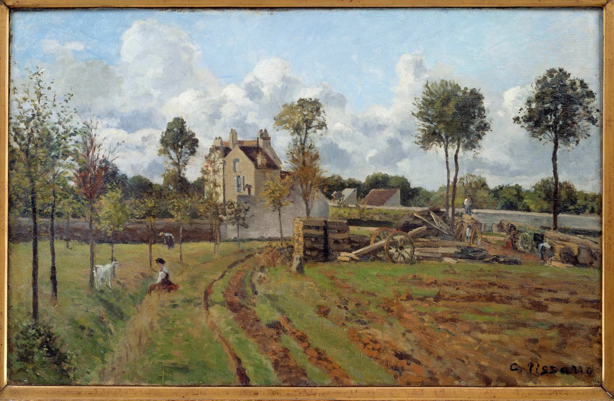 Landschaft. Ansicht von Louveciennes von Camille Jacob Pissarro