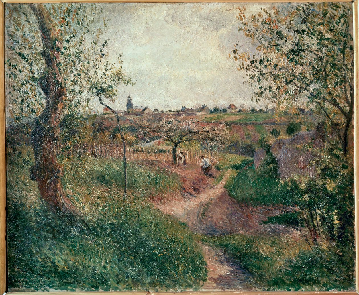 Le Chemin des Mathurins montant à travers champs, Pontoise von Camille Pissarro
