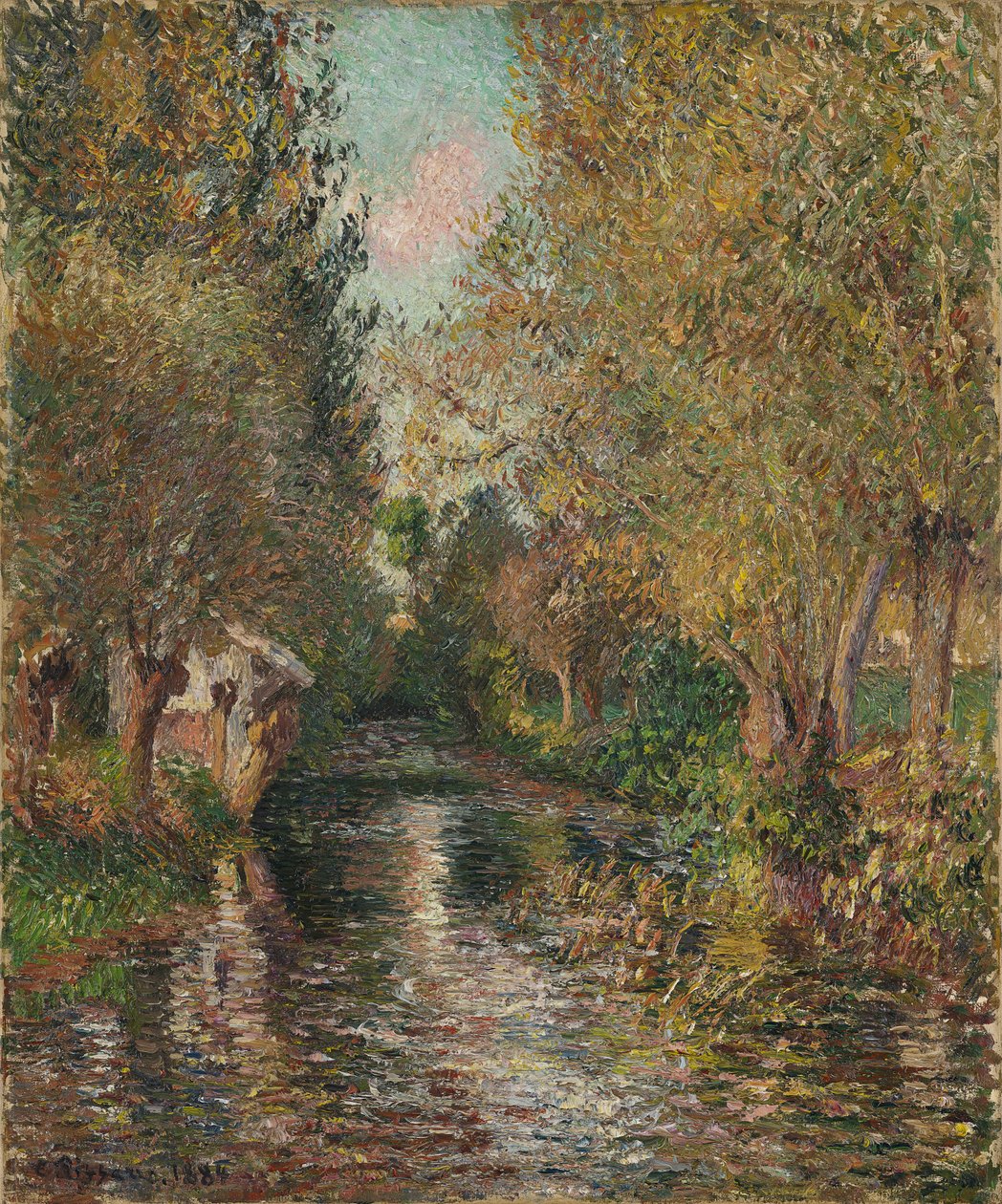 Le lavoir de Bazincourt von Camille Pissarro