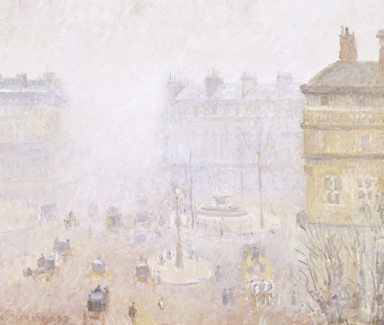 Place du Theatre Francais: Nebeleffekt von Camille Jacob Pissarro