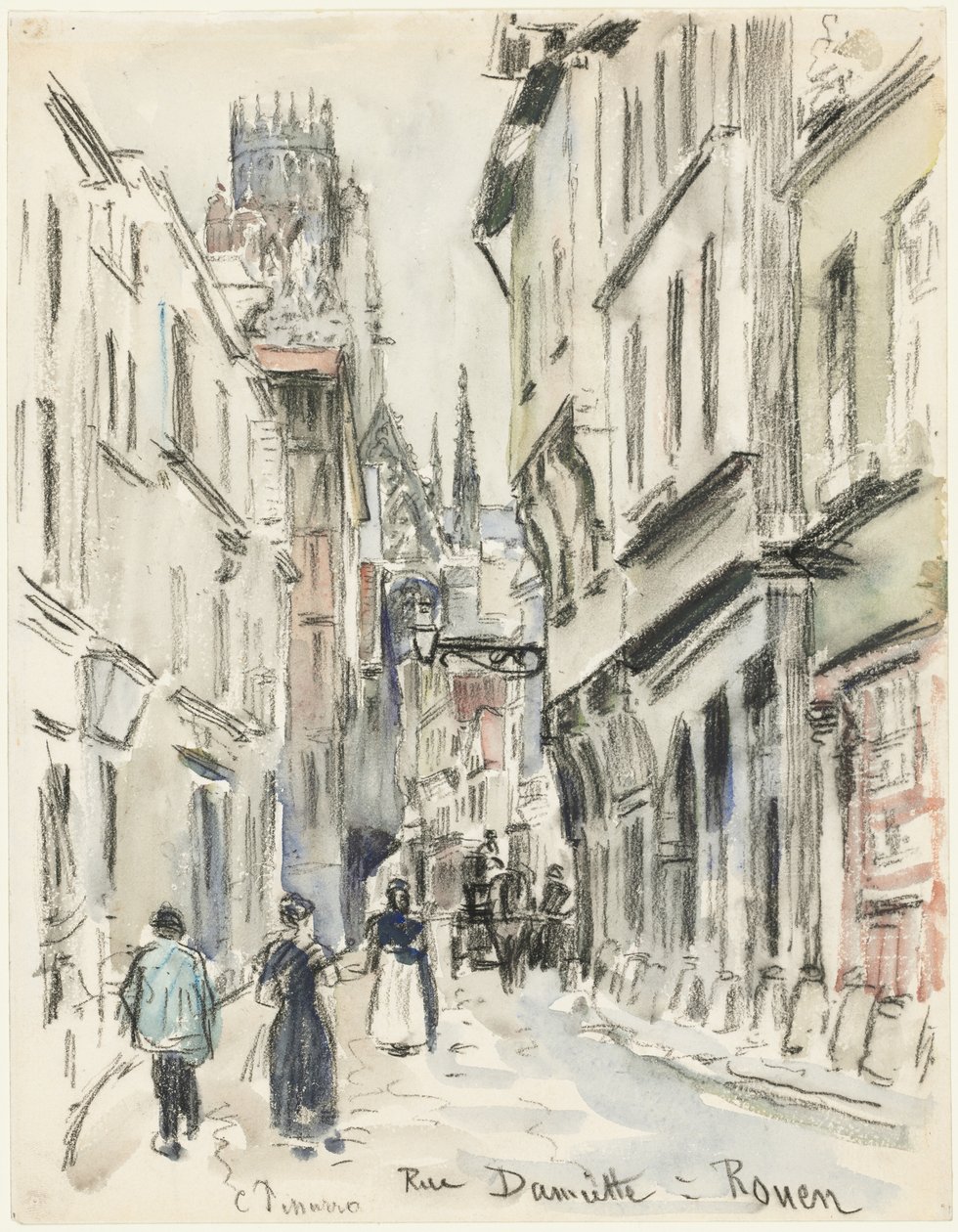 Rue Damiette, Rouen von Camille Pissarro