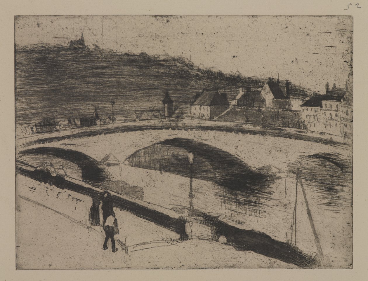 Steinbrücke in Rouen von Camille Jacob Pissarro