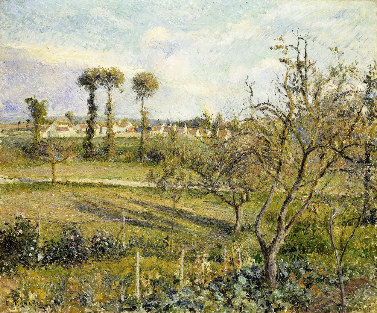 Sonnenuntergang in Valhermeil, nahe Pontoise, 1880 von Camille Jacob Pissarro