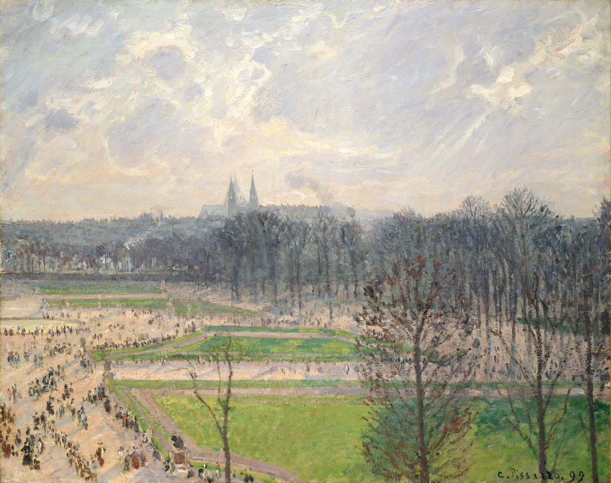 Der Garten der Tuilerien an einem Winternachmittag von Camille Jacob Pissarro