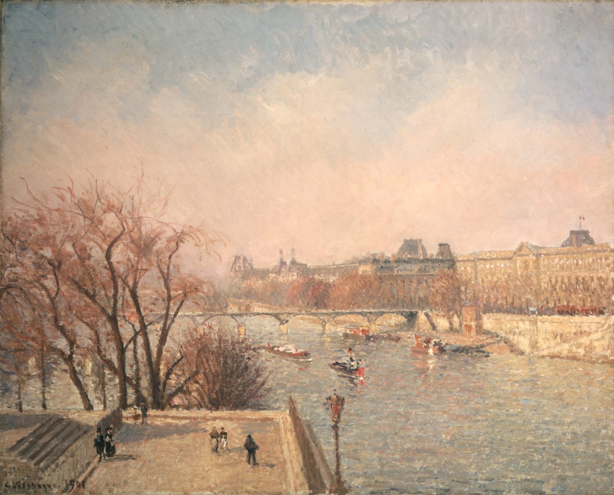 Der Louvre: Morgen von Camille Pissarro