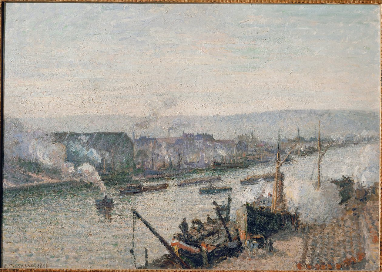 Der Hafen von Rouen von Camille Pissarro