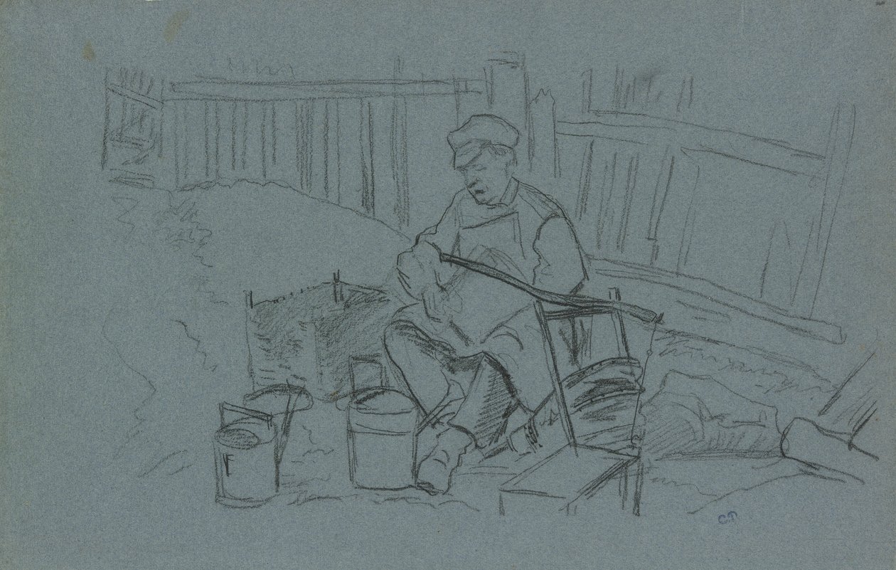 Kesselflicker mit seinen Werkzeugen von Camille Pissarro