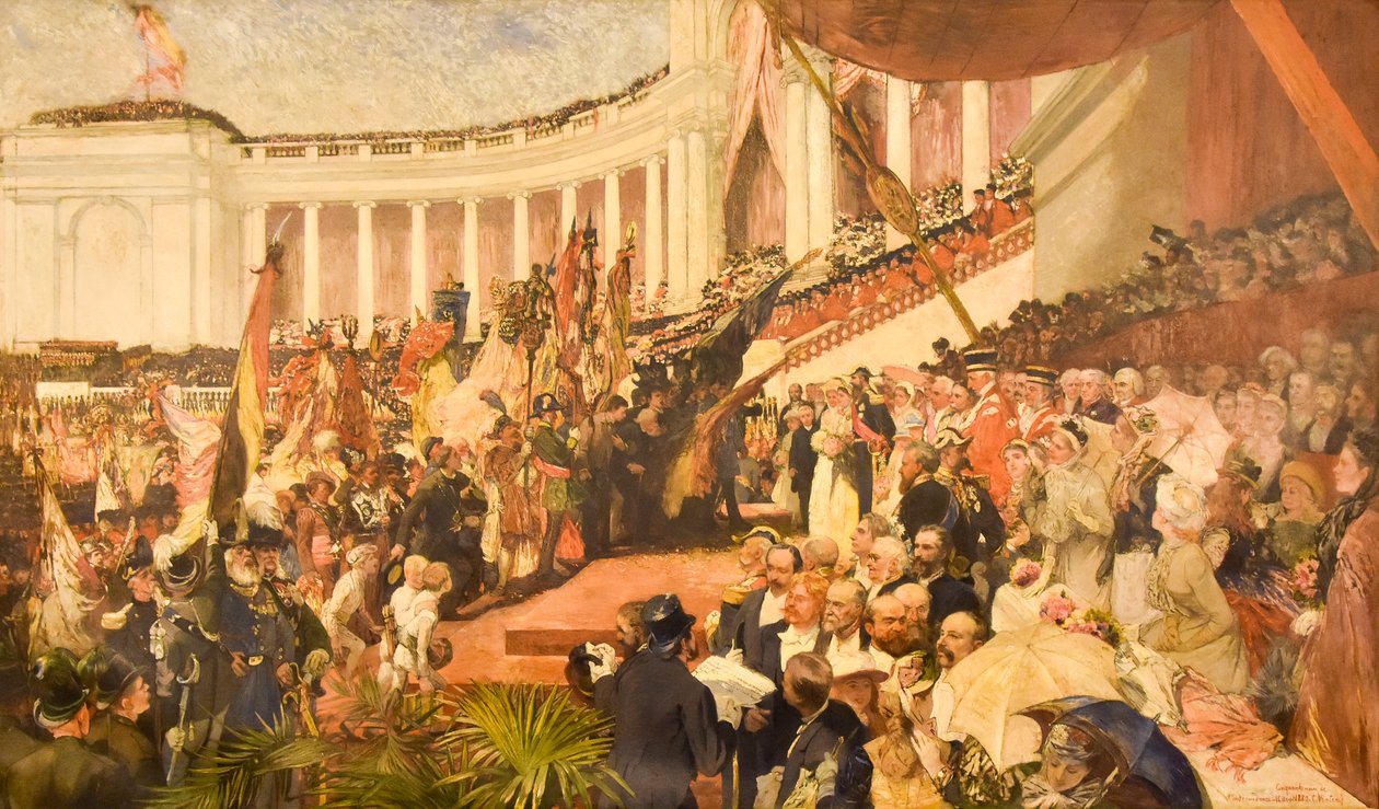 Die patriotische Feier des fünfzigsten Jahrestages der belgischen Unabhängigkeit von Camille Van Camp