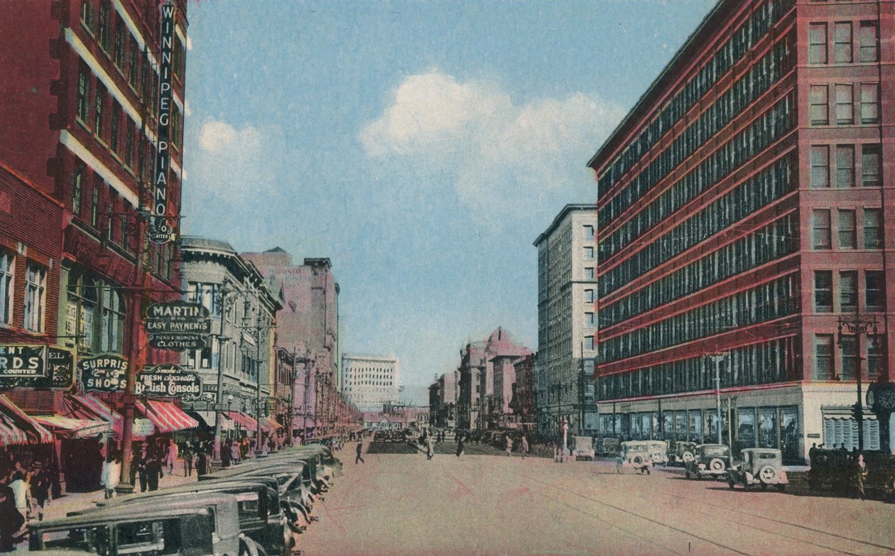 Portage Avenue Blick nach Osten, Winnipeg, Manitoba, Kanada von Canadian Photographer
