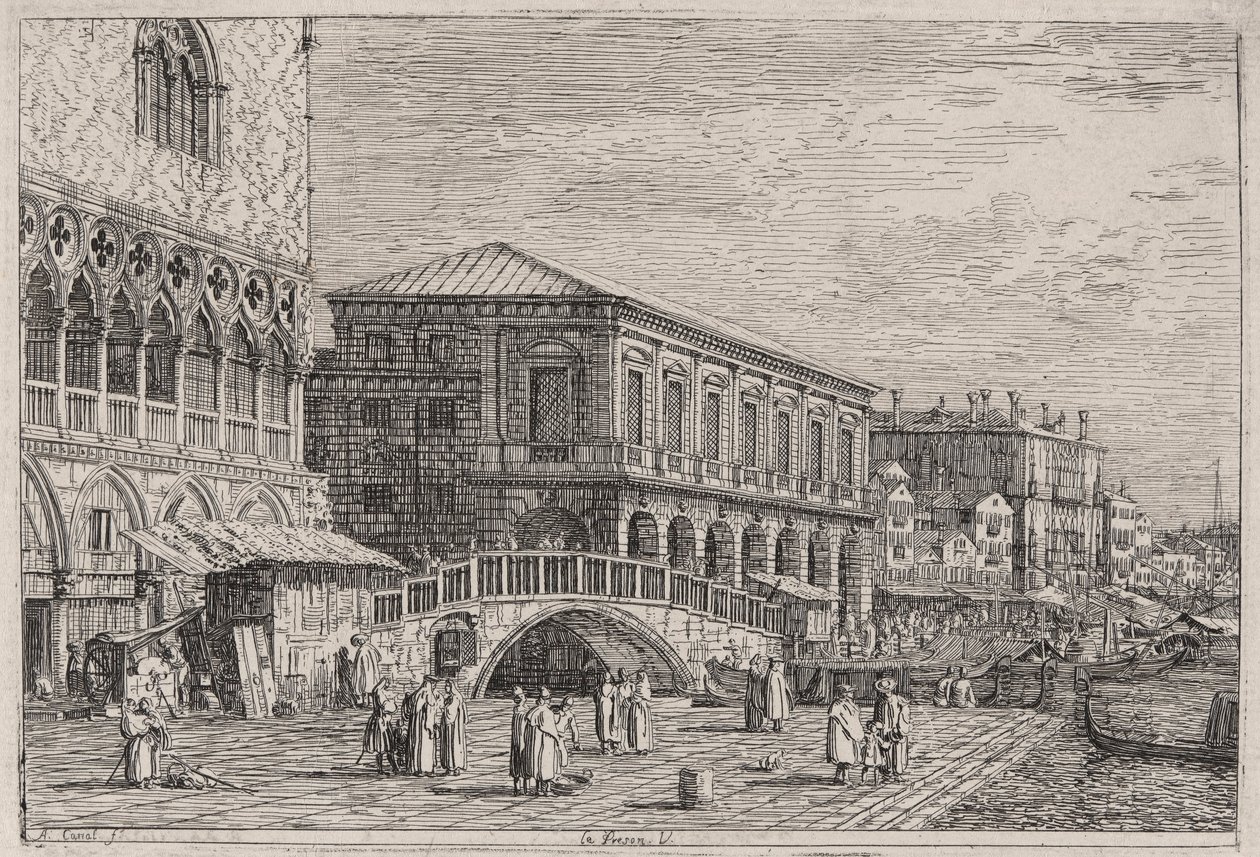 Das Gefängnis. V. (Venedig), aus der Serie Vedute (Ansichten) von Canaletto (Giovanni Antonio Canal)