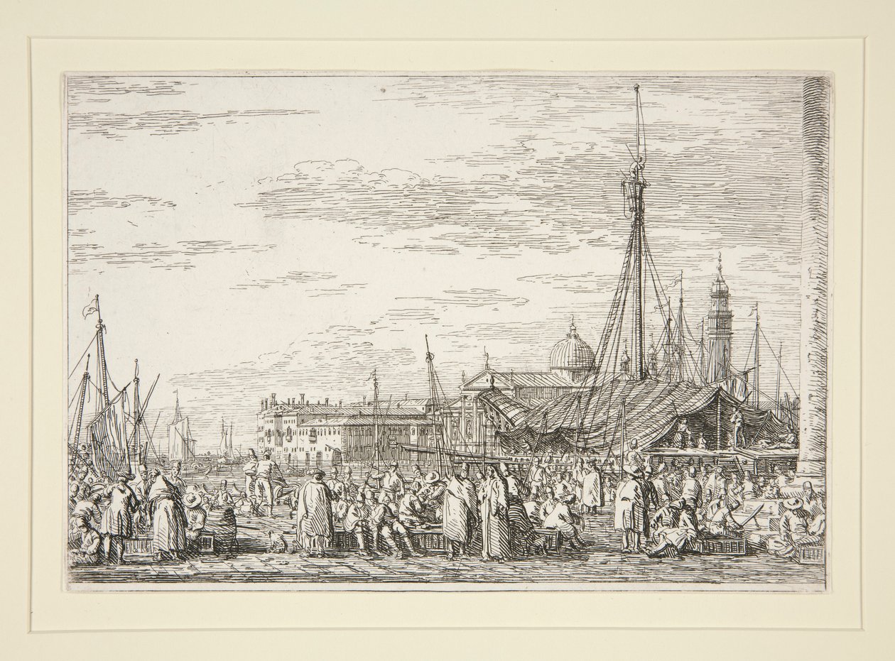Der Markt auf dem Molo, aus der Serie Vedute (Ansichten) von Canaletto (Giovanni Antonio Canal)