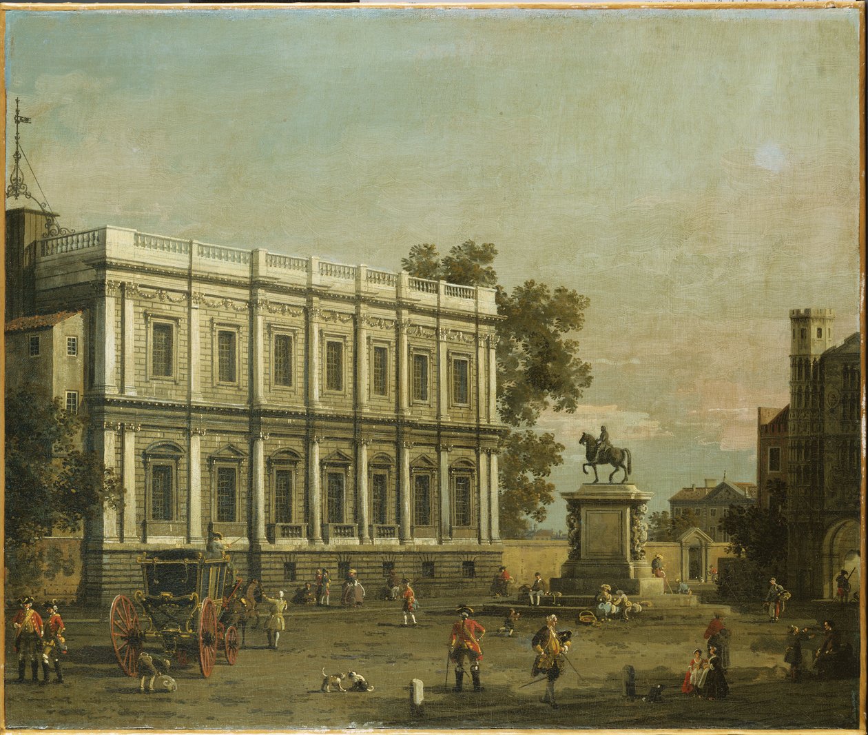 Ein Capriccio von Gebäuden in Whitehall, ca. 1754 von Giovanni Antonio Canal