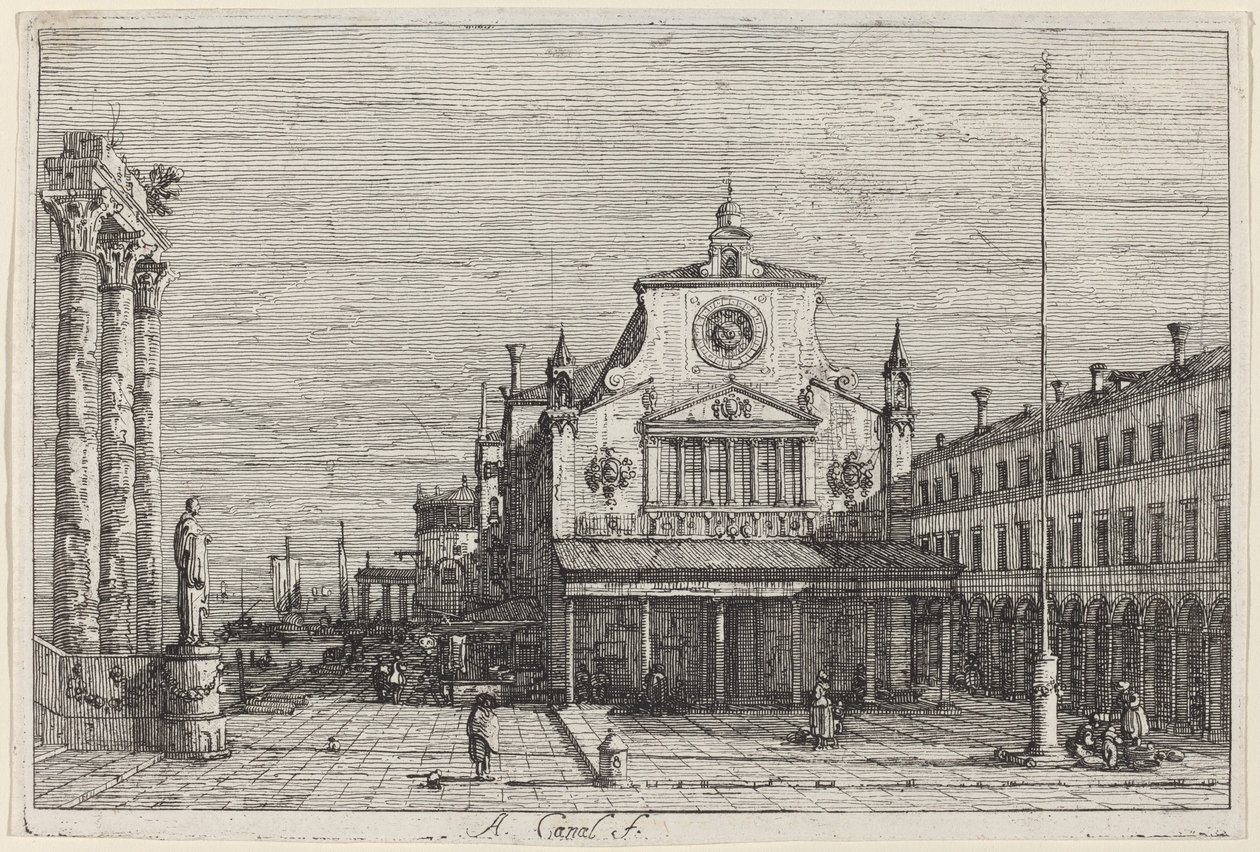 Imaginäre Ansicht von S. Giacomo di Rialto, ca. 1735-1746 von Canaletto