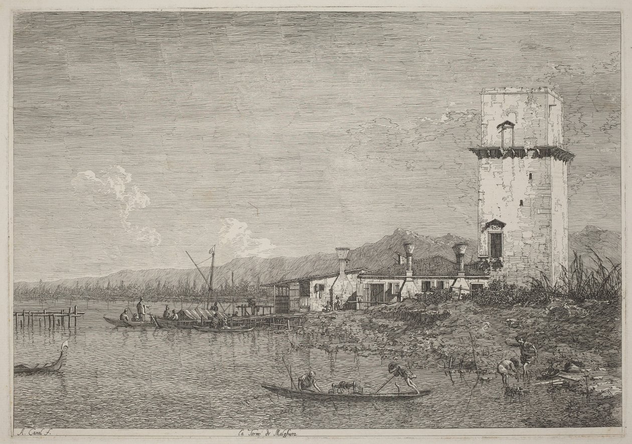 Der Turm von Malghera von Canaletto