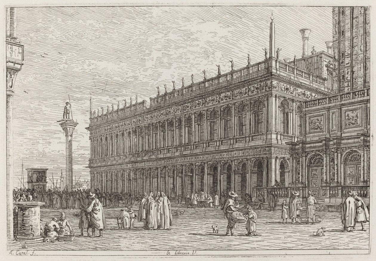 La libreria. V. [oben links] von Canaletto