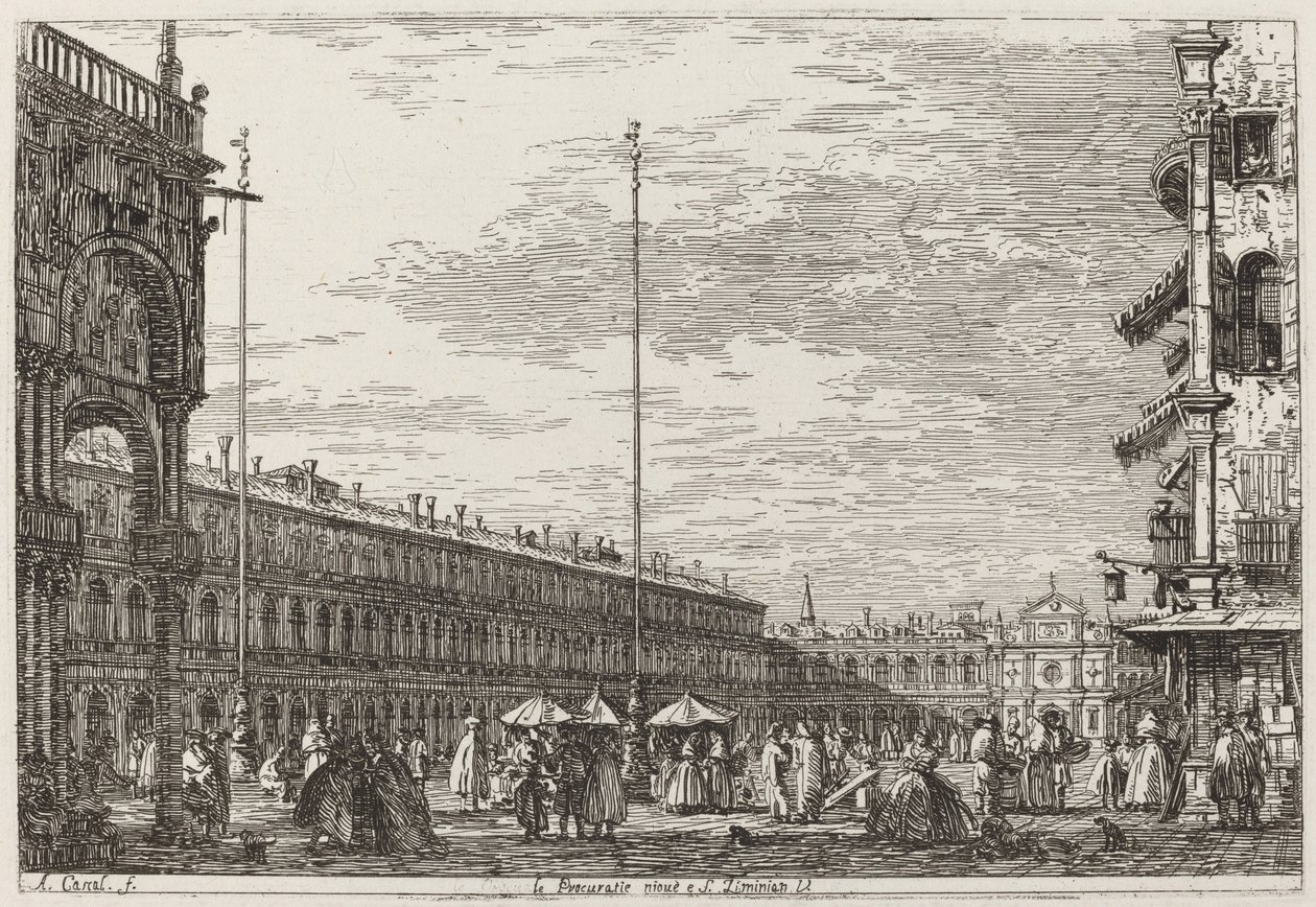 Le Procuratie niove e S. Ziminian V. [oben rechts] von Canaletto