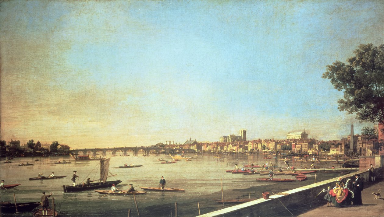 London, die Themse bei Westminster und Whitehall von der Terrasse des Somerset House von Giovanni Antonio Canal