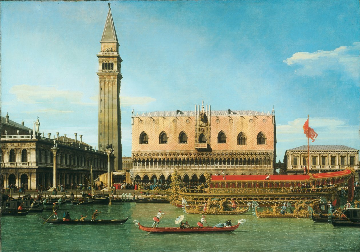 Der Bucintoro am Molo am Himmelfahrtstag von Canaletto