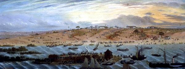 Einschiffung der argentinischen Truppen auf dem 