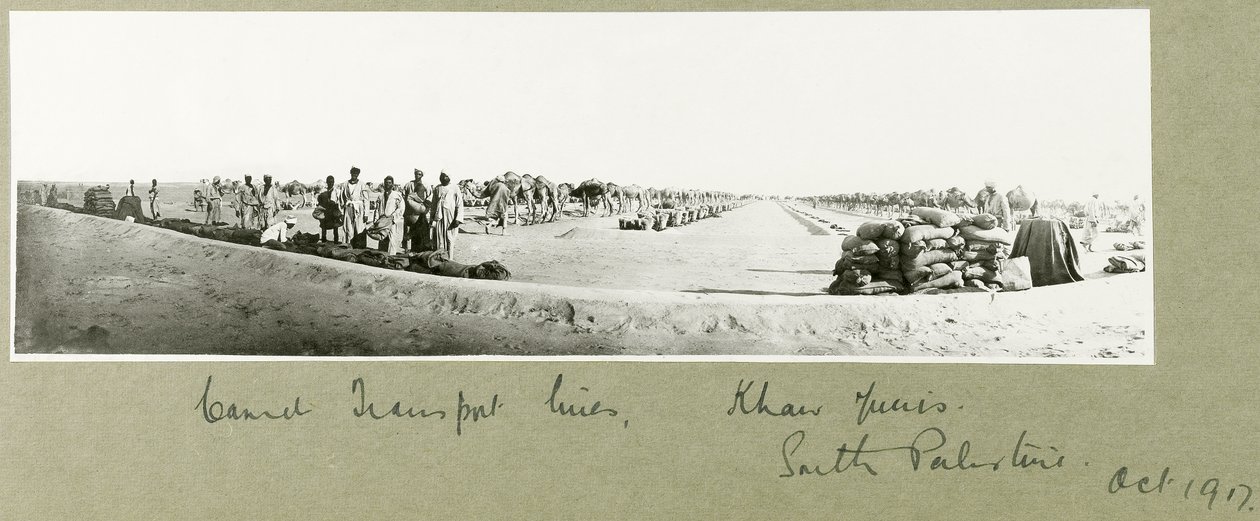 Kameltransportlinien, Khan Yunis, Oktober 1917 von Capt. Arthur Rhodes