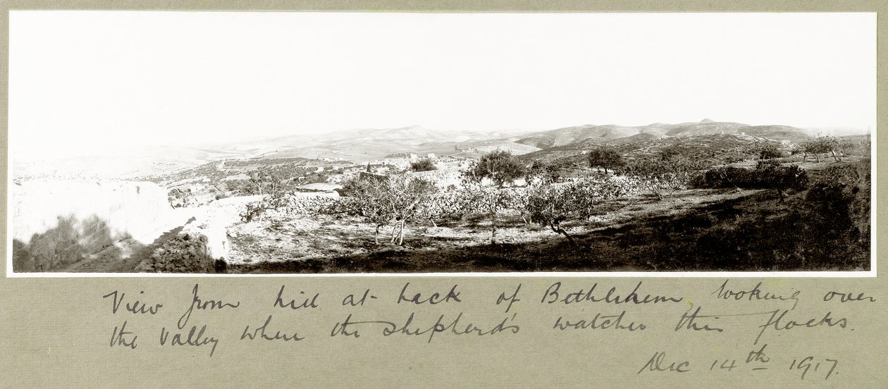 Blick vom Hügel hinter Bethlehem, 14. Dezember 1917 von Capt. Arthur Rhodes