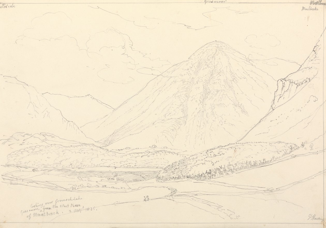 Grasmoor von der Westbasis von Mellbreak, 2. August 1835 von Capt. Thomas Hastings