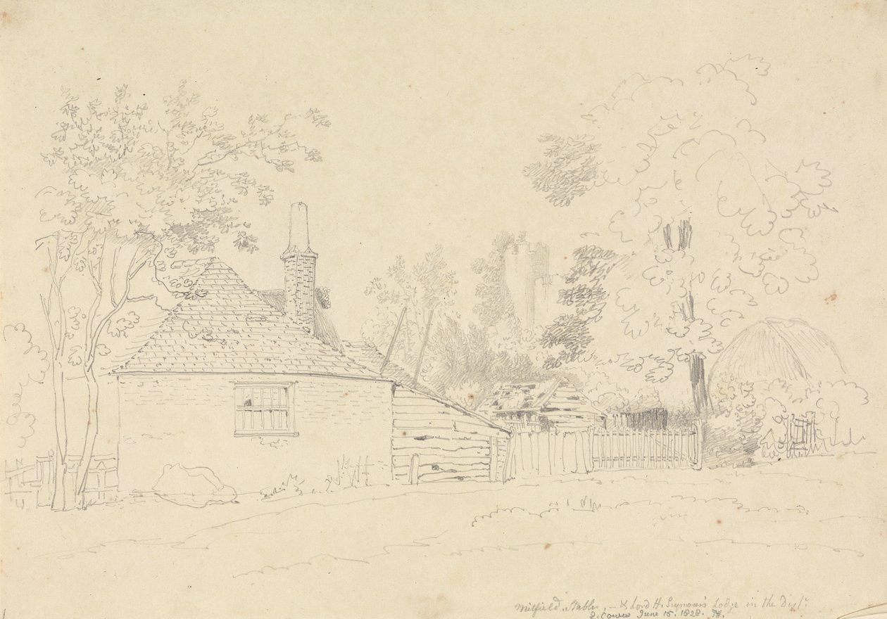 Milfield Ställe, East Cowes, 15. Juni 1828 von Capt. Thomas Hastings